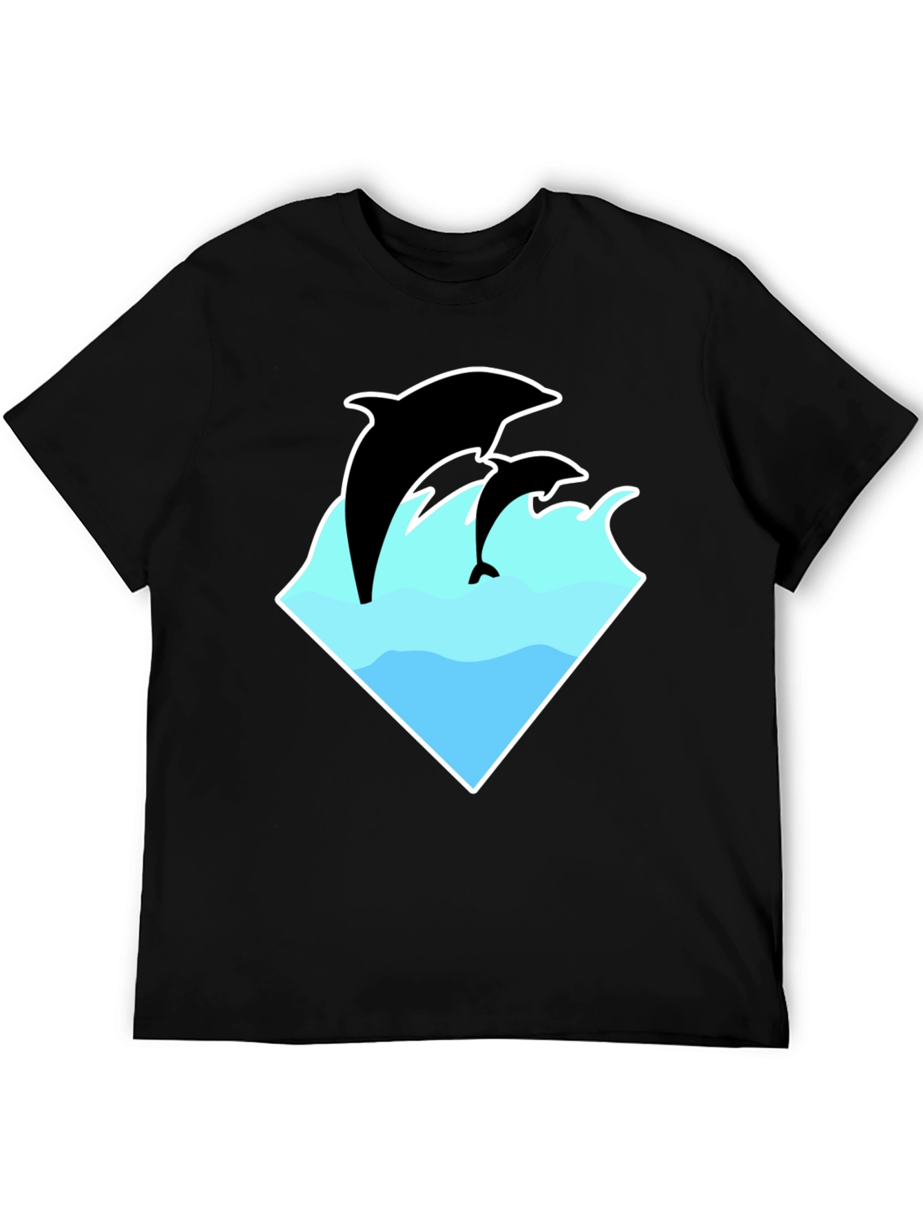 Dolphin Graphic T-Shirt - Black Cotton Tee