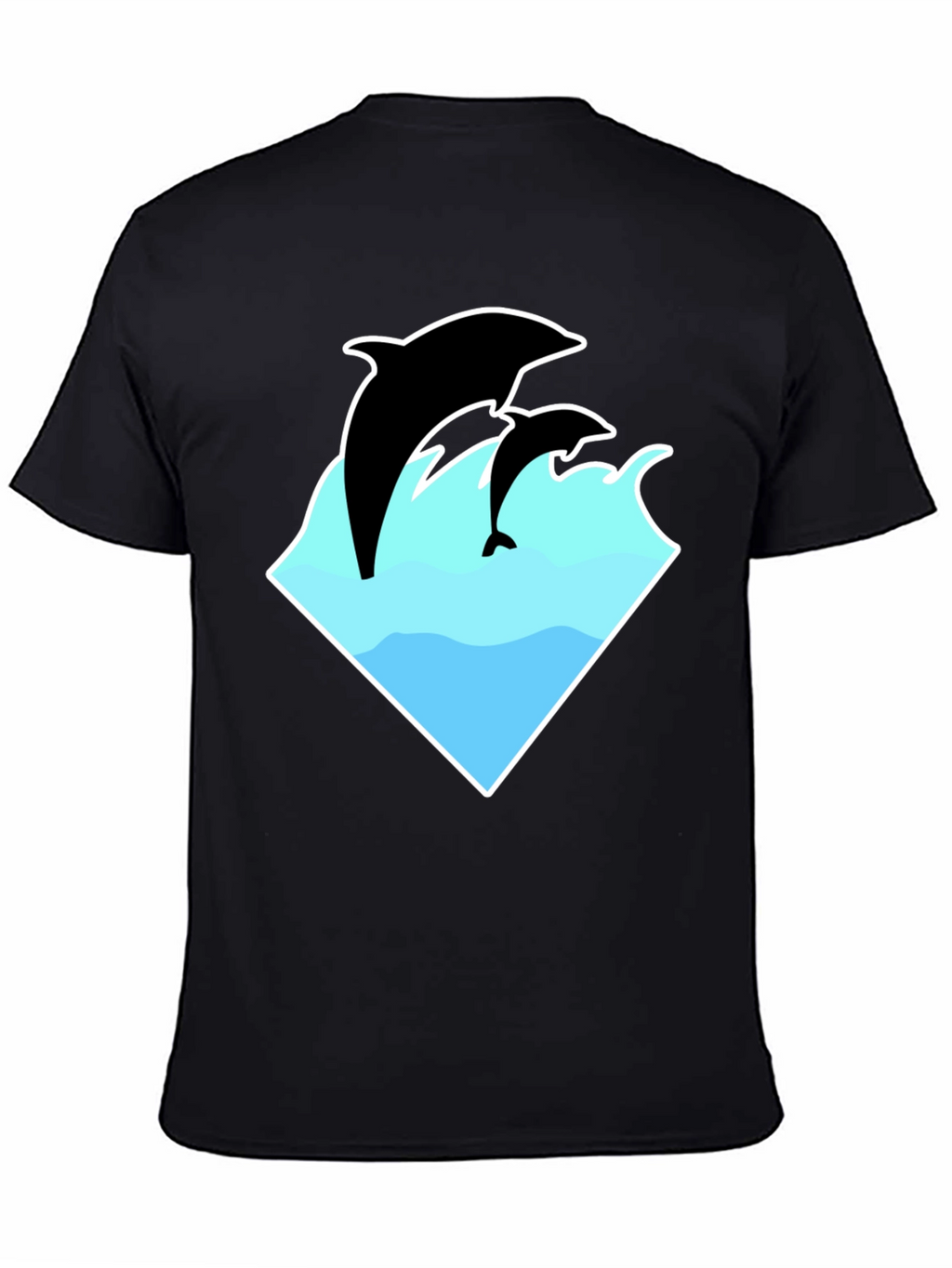 Dolphin Graphic T-Shirt - Black Cotton Tee
