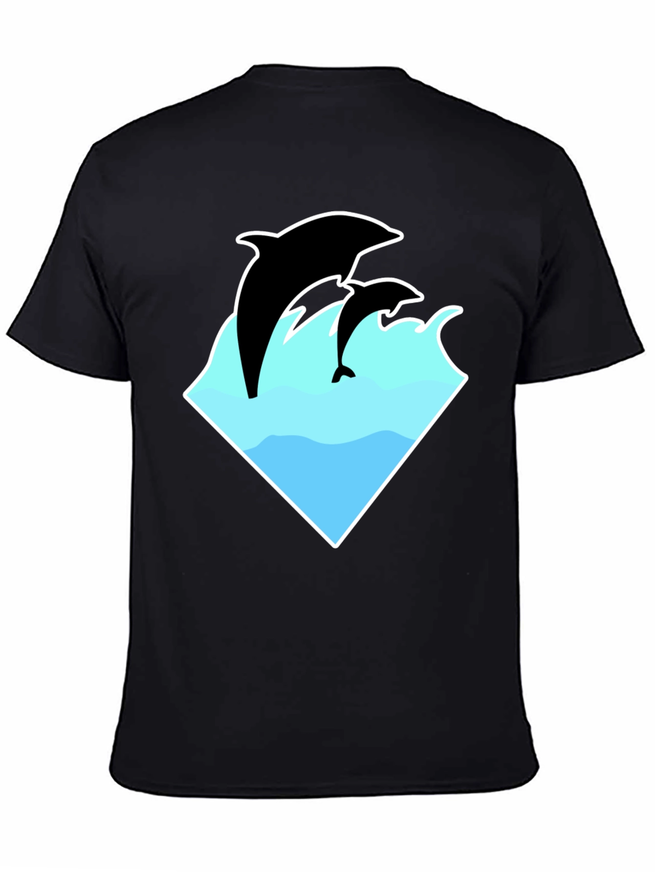 Dolphin Graphic T-Shirt - Black Cotton Tee