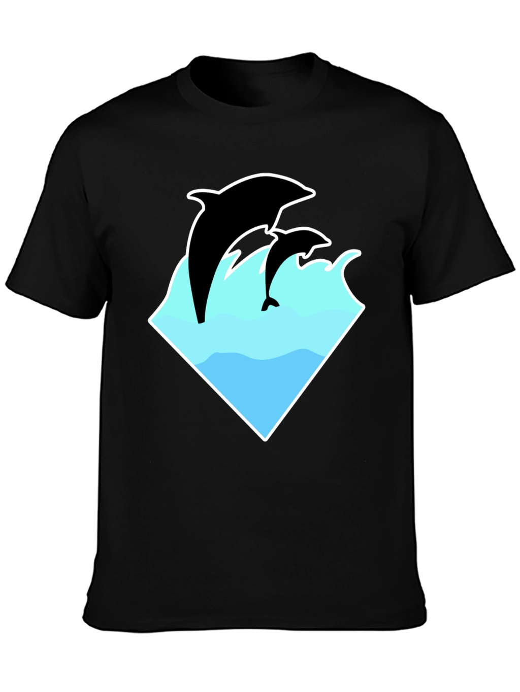 Dolphin Graphic T-Shirt - Black Cotton Tee