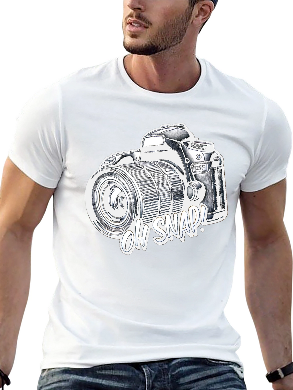 Oh Snap! Camera Graphic T-Shirt - Black