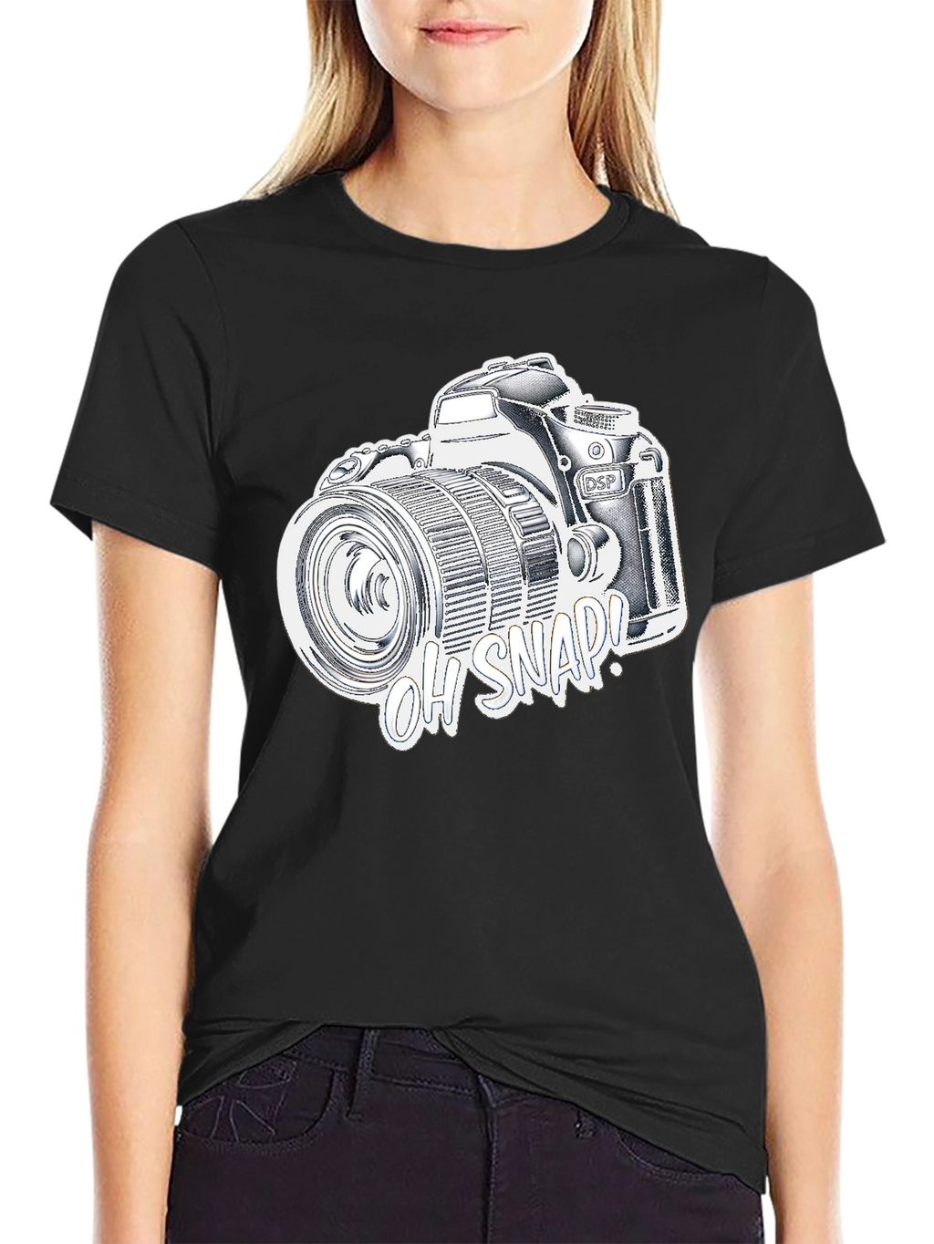 Oh Snap! Camera Graphic T-Shirt - Black