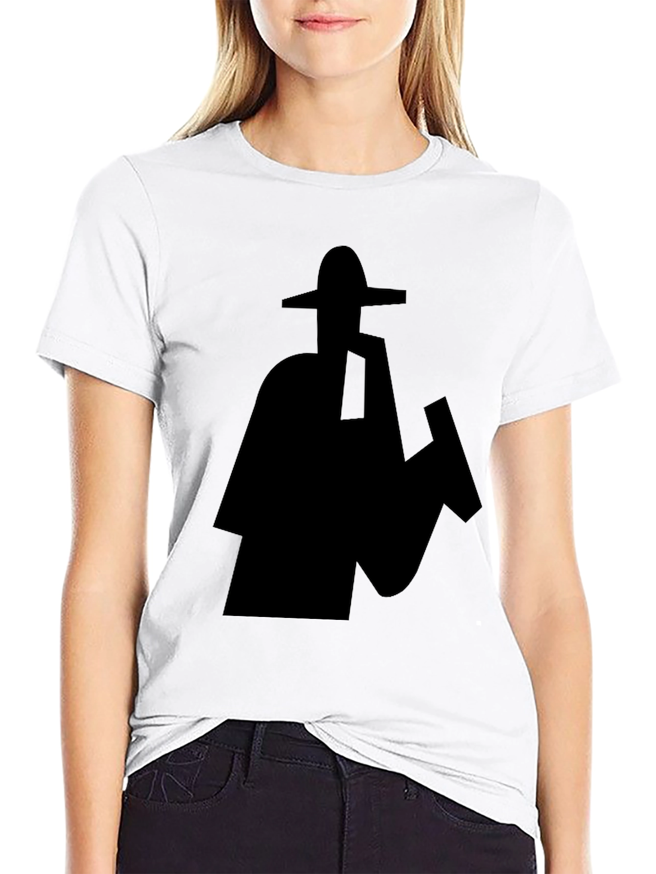 Silhouette Sombrero Graphic Black T-Shirt