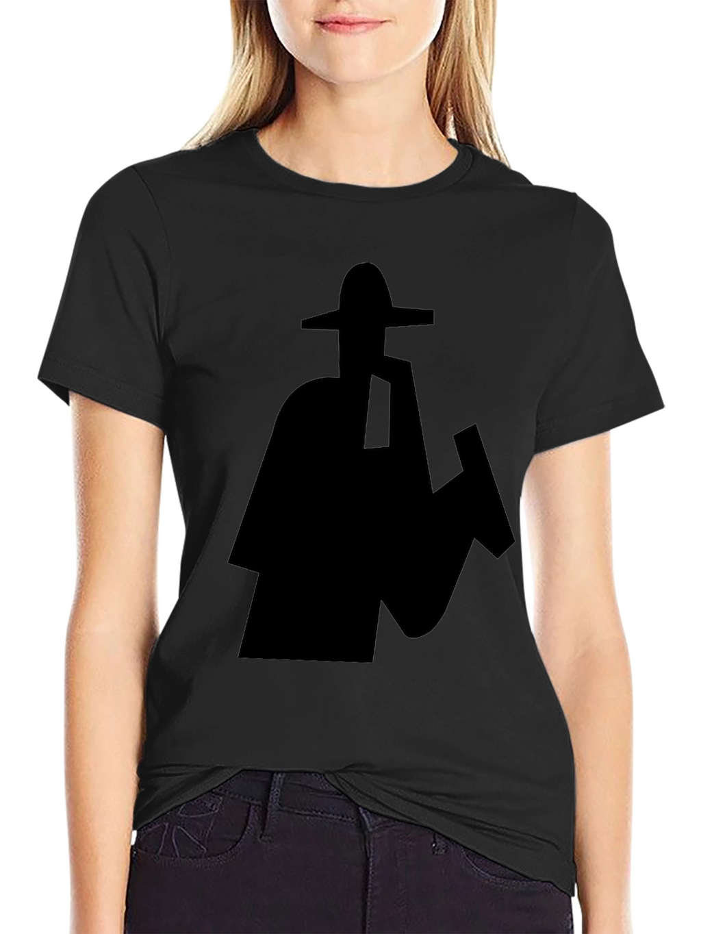 Silhouette Sombrero Graphic Black T-Shirt