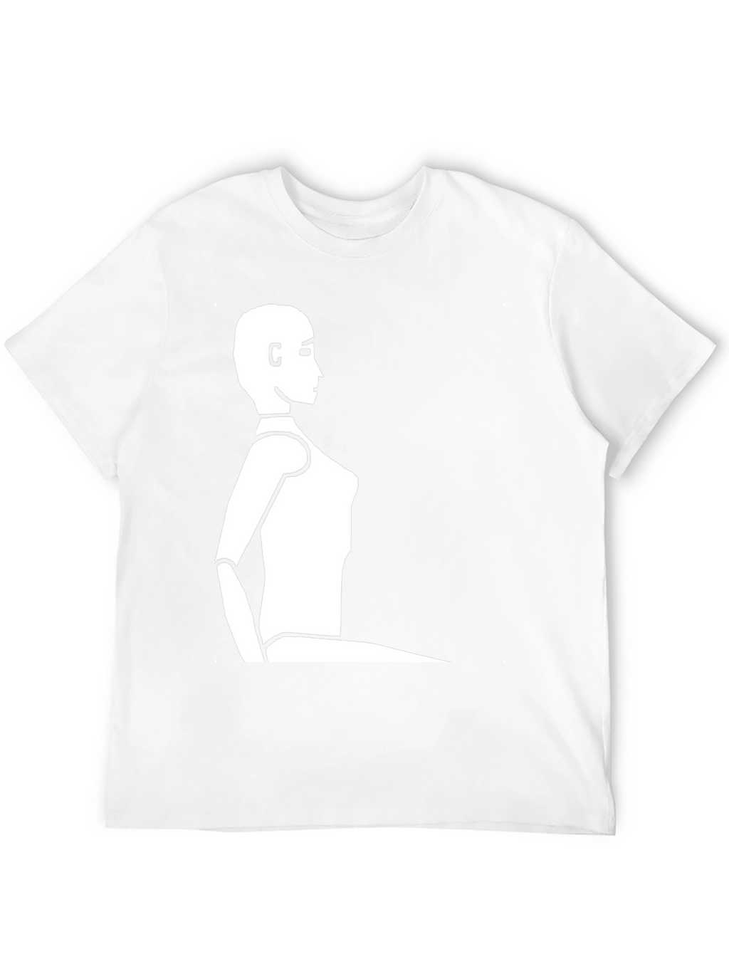 Minimalist Robot Silhouette Black T-Shirt