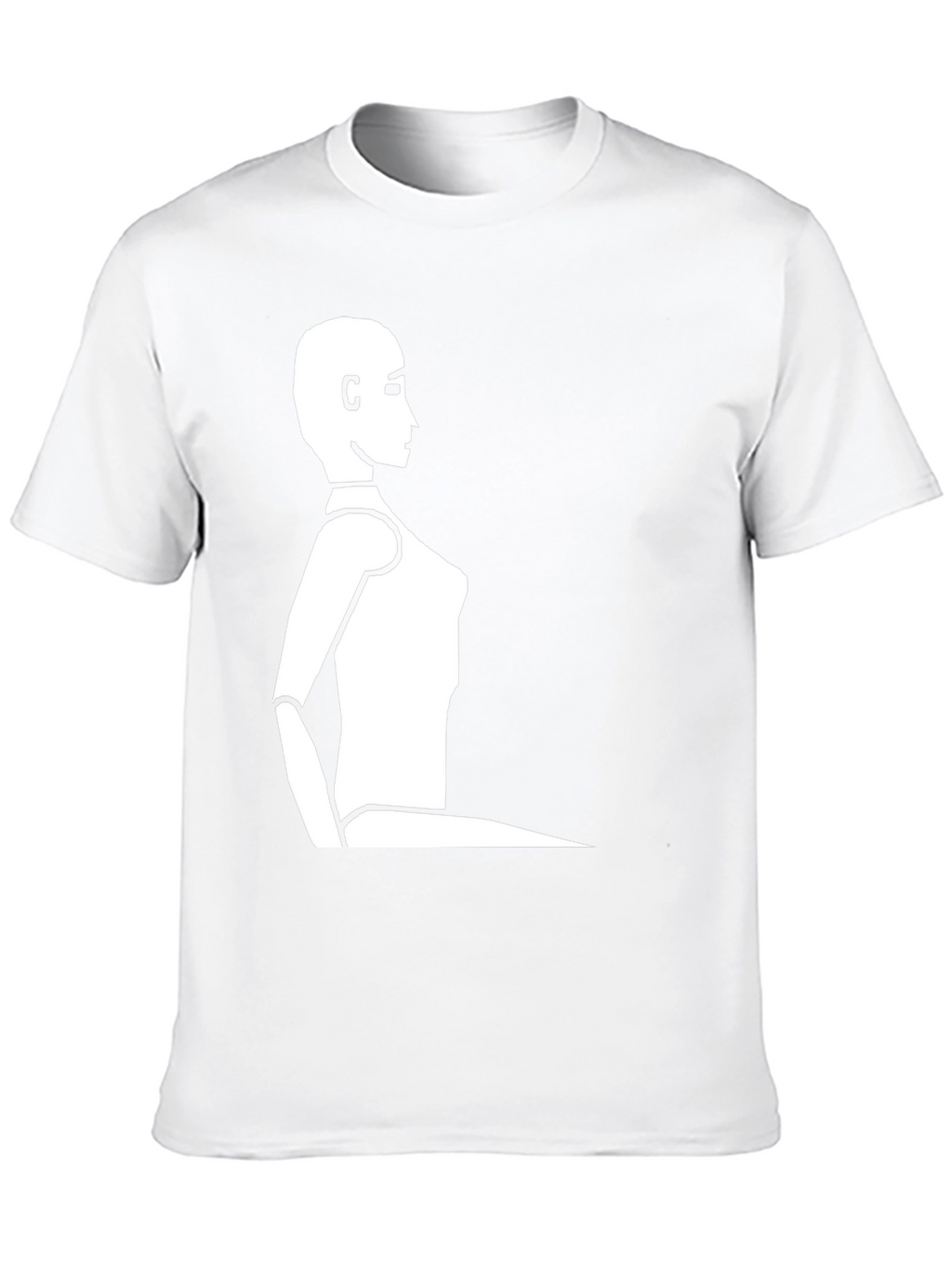 Minimalist Robot Silhouette Black T-Shirt