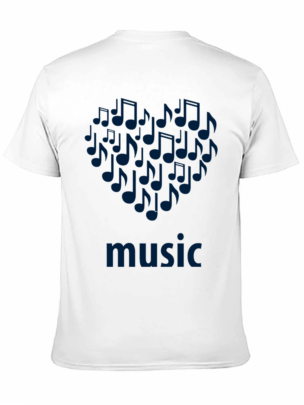 Music Notes Heart T-Shirt - Black Cotton Tee