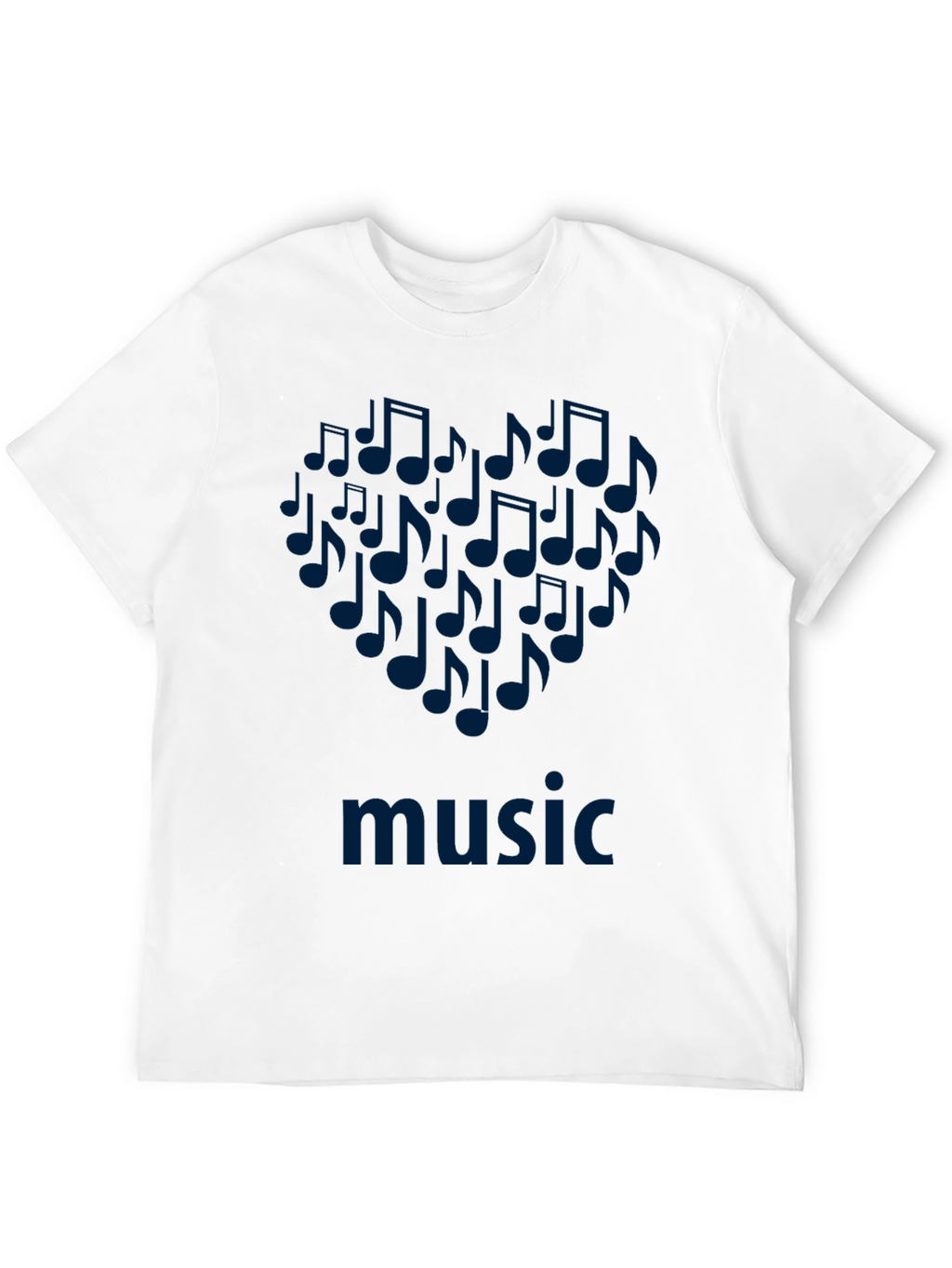 Music Notes Heart T-Shirt - Black Cotton Tee