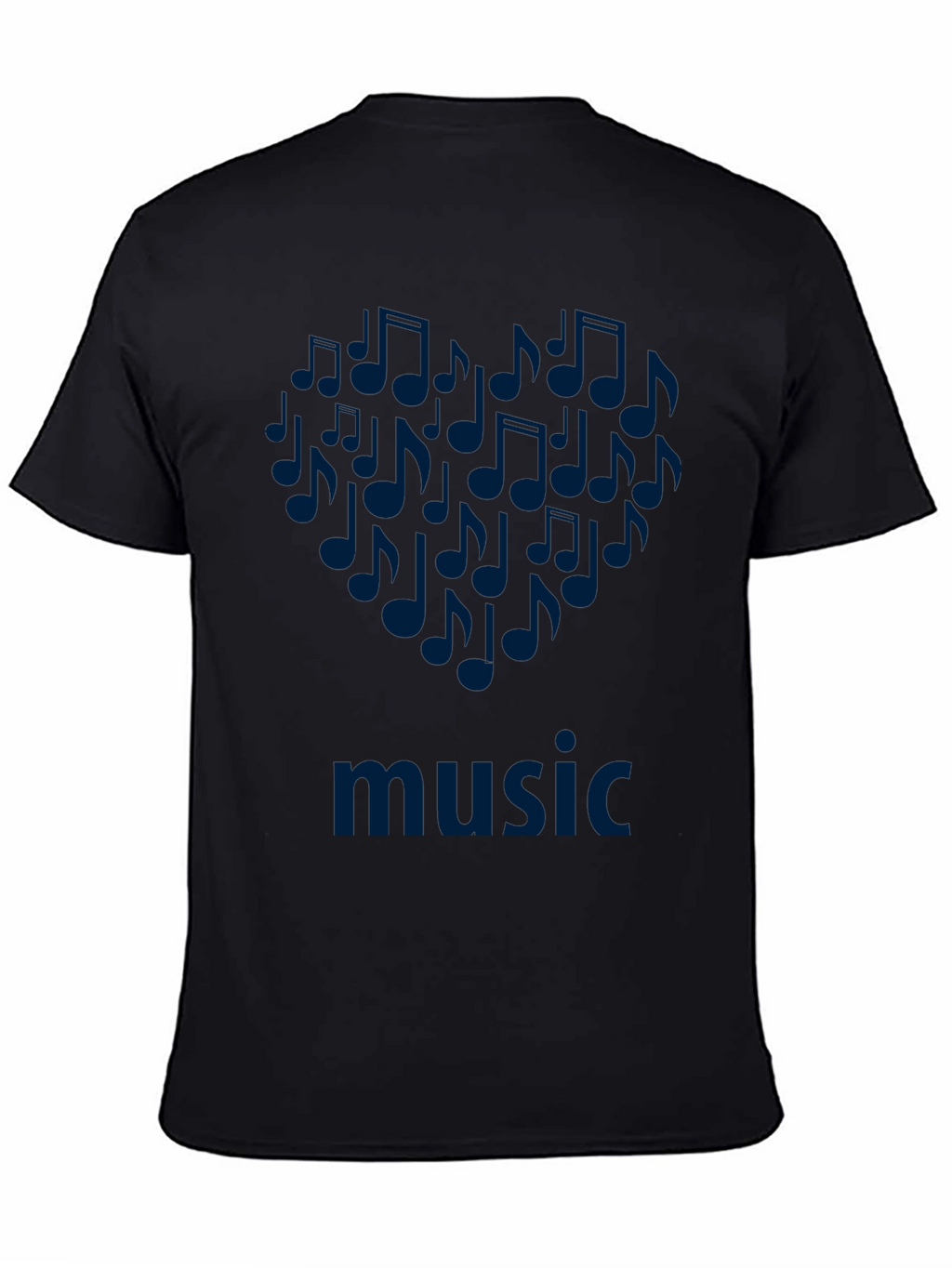 Music Notes Heart T-Shirt - Black Cotton Tee
