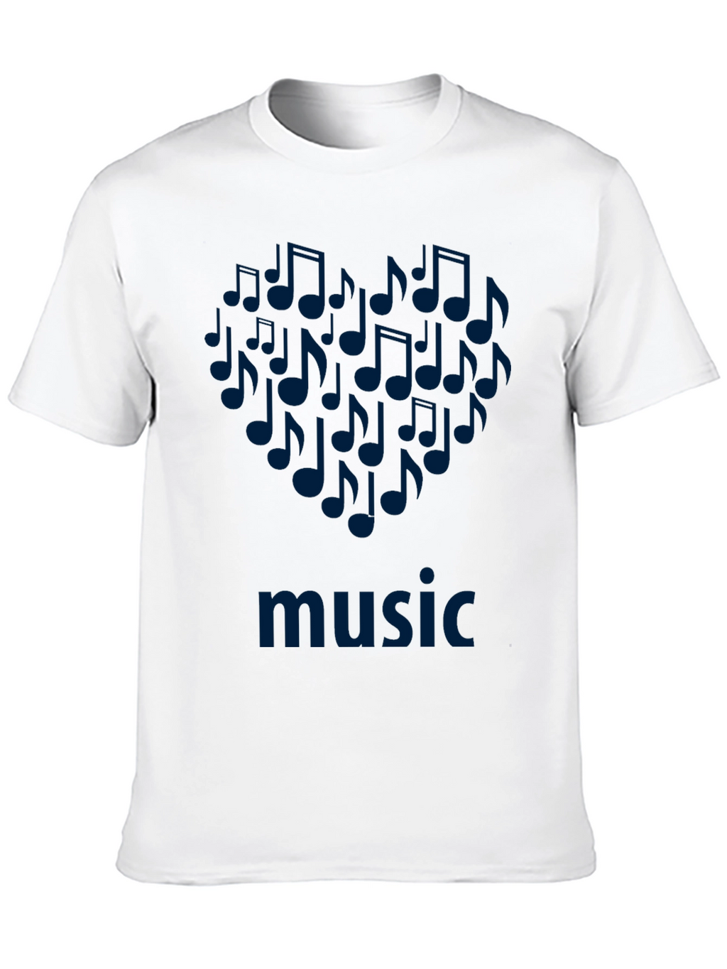 Music Notes Heart T-Shirt - Black Cotton Tee