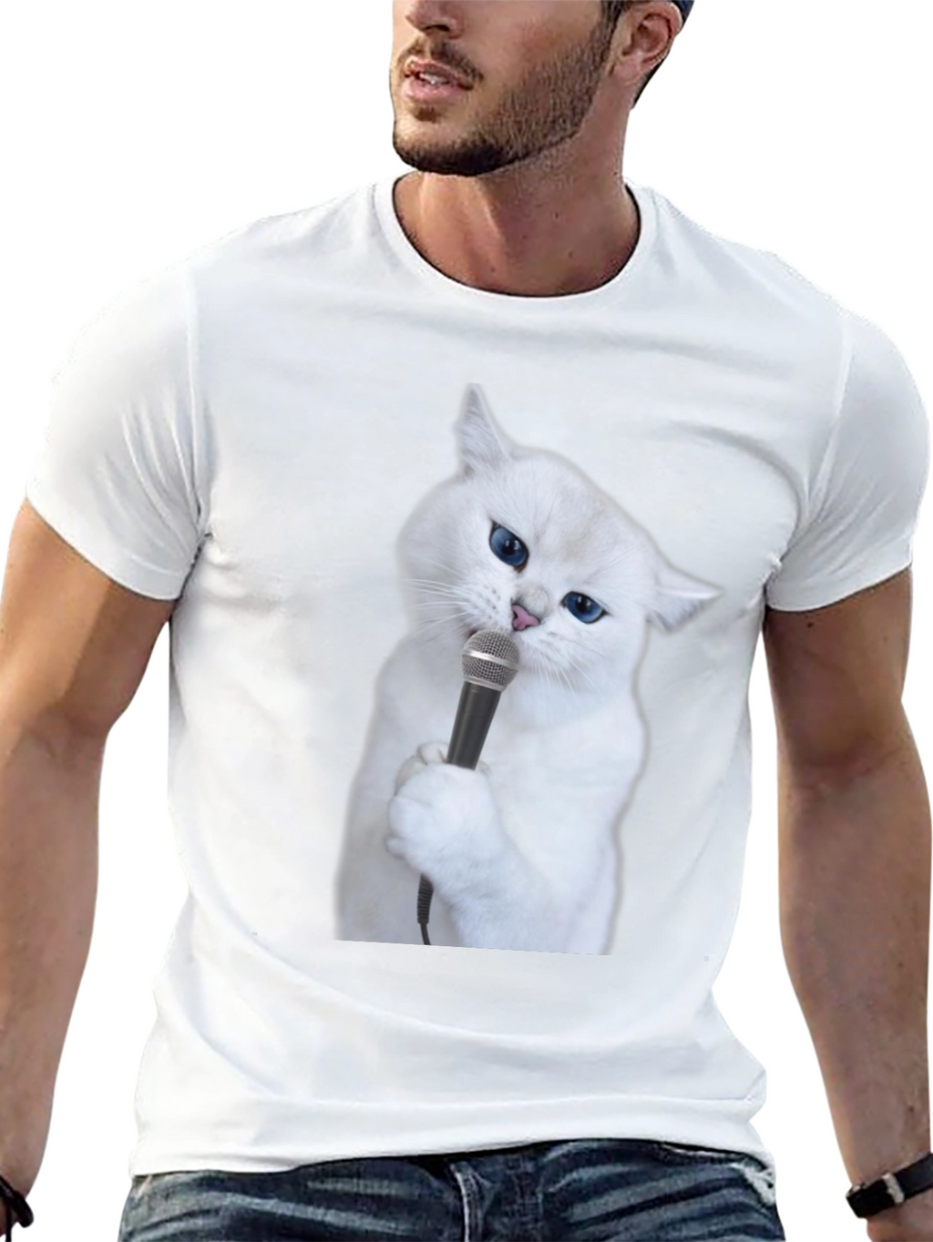 Singing Cat T-Shirt - Unisex Black Tee