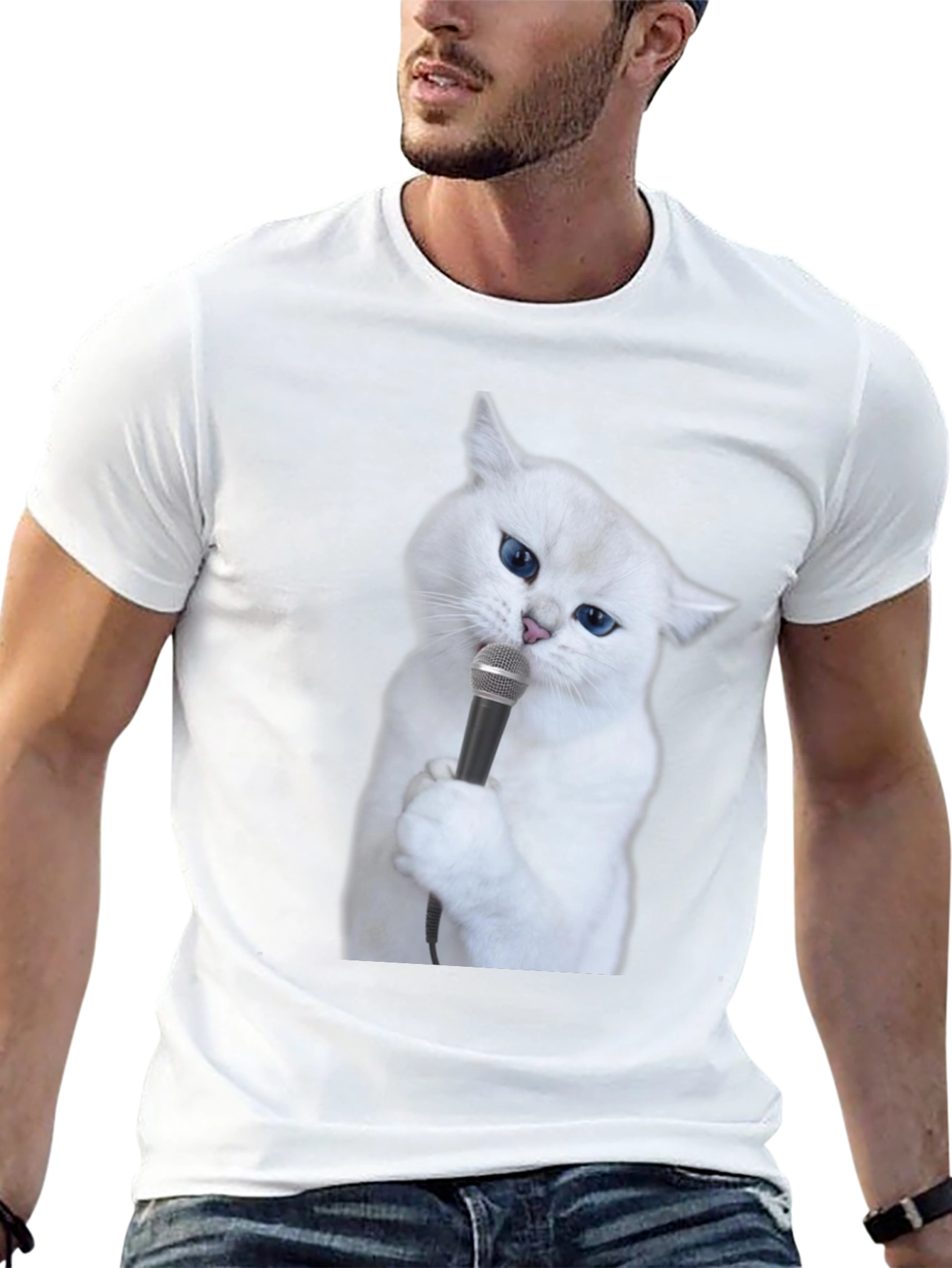 Singing Cat T-Shirt - Unisex Black Tee