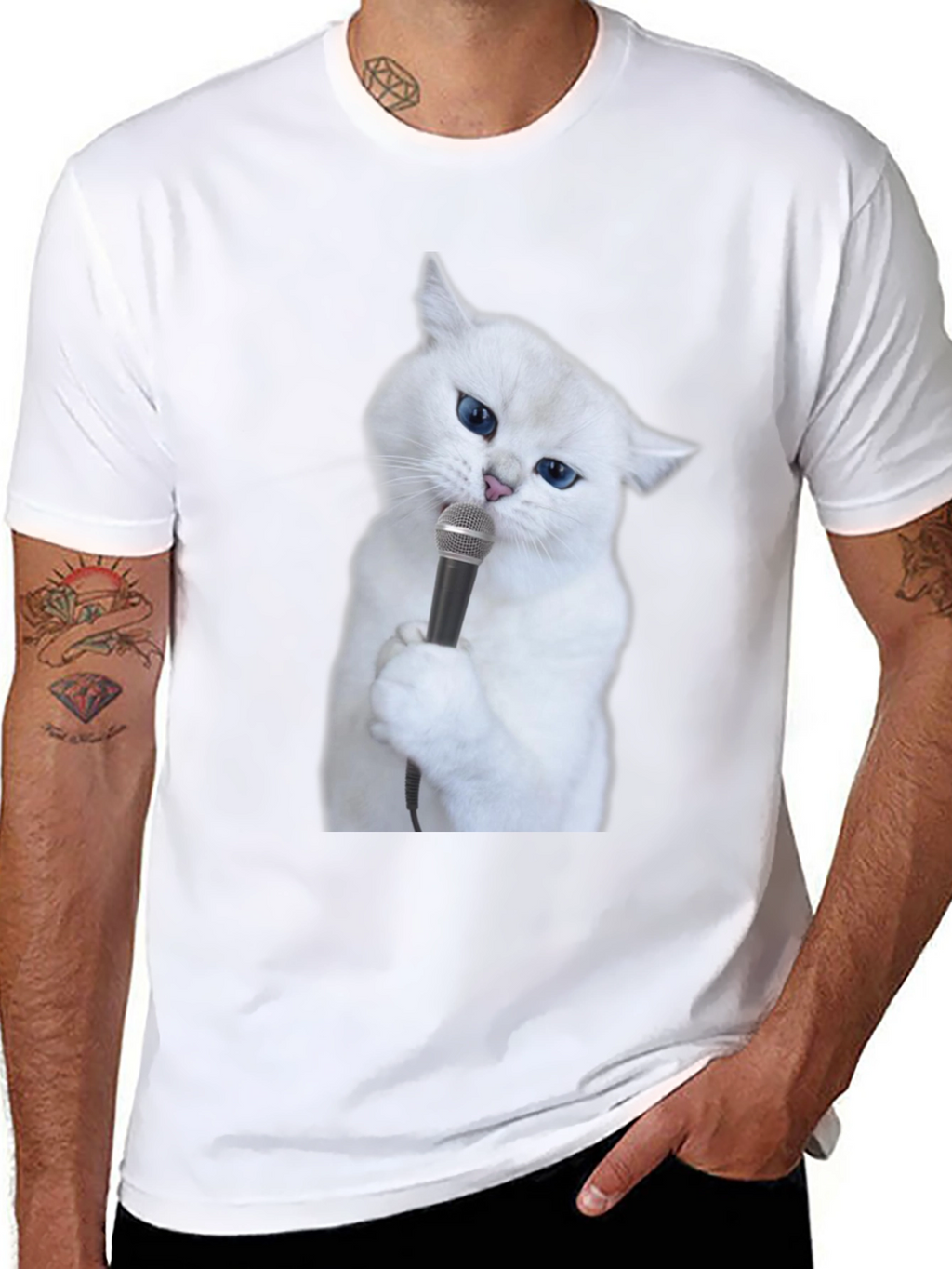 Singing Cat T-Shirt - Unisex Black Tee