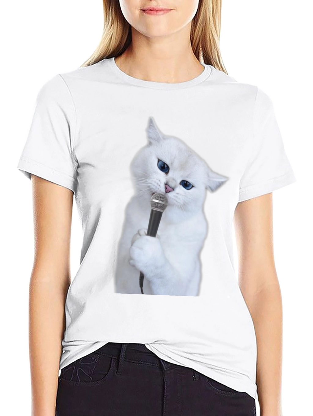 Singing Cat T-Shirt - Unisex Black Tee