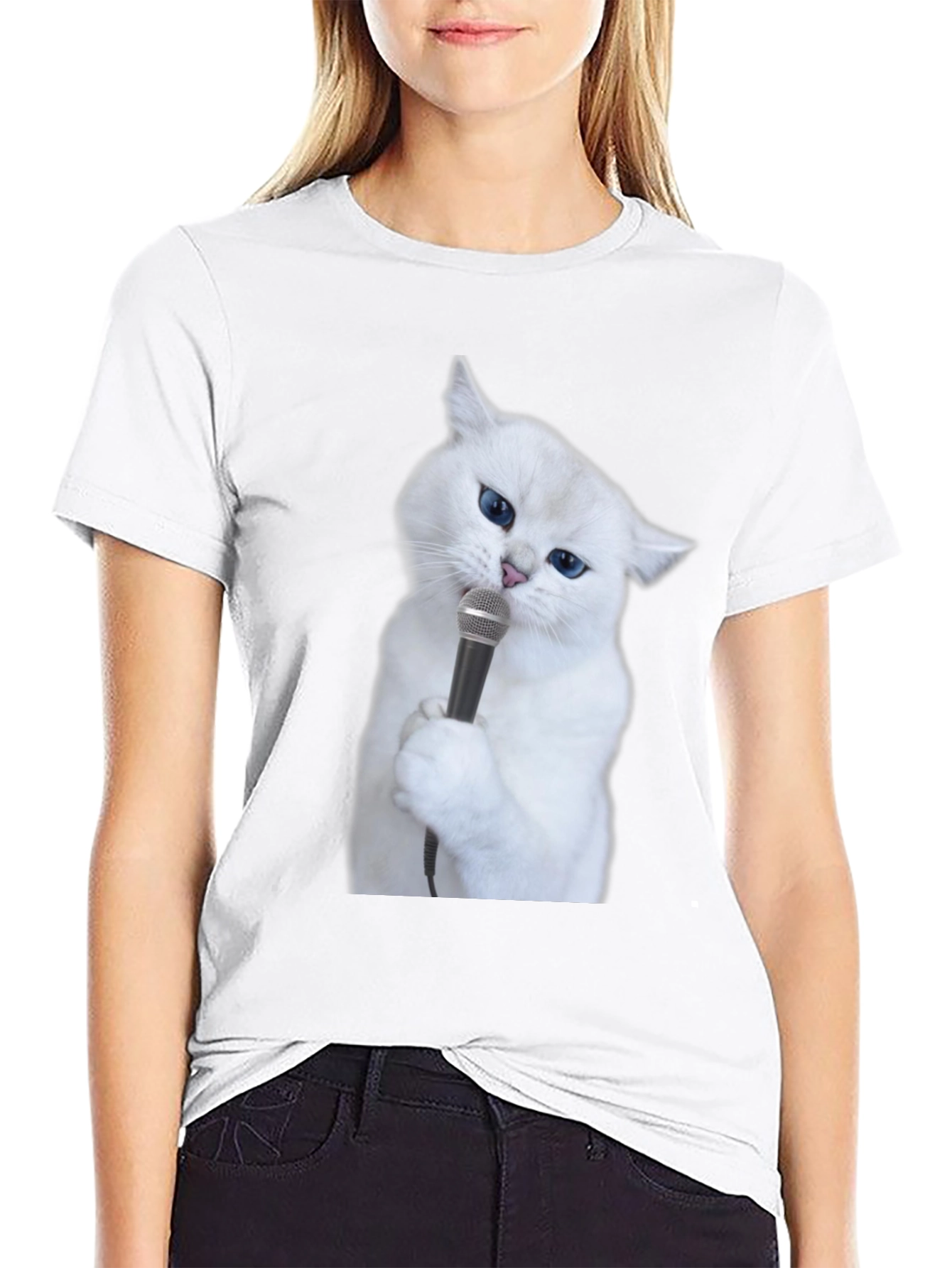 Singing Cat T-Shirt - Unisex Black Tee