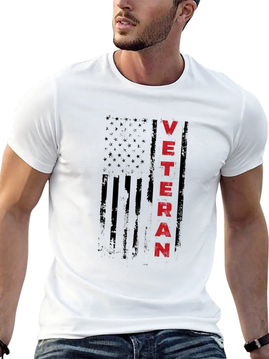 Veteran USA Flag Graphic T-Shirt