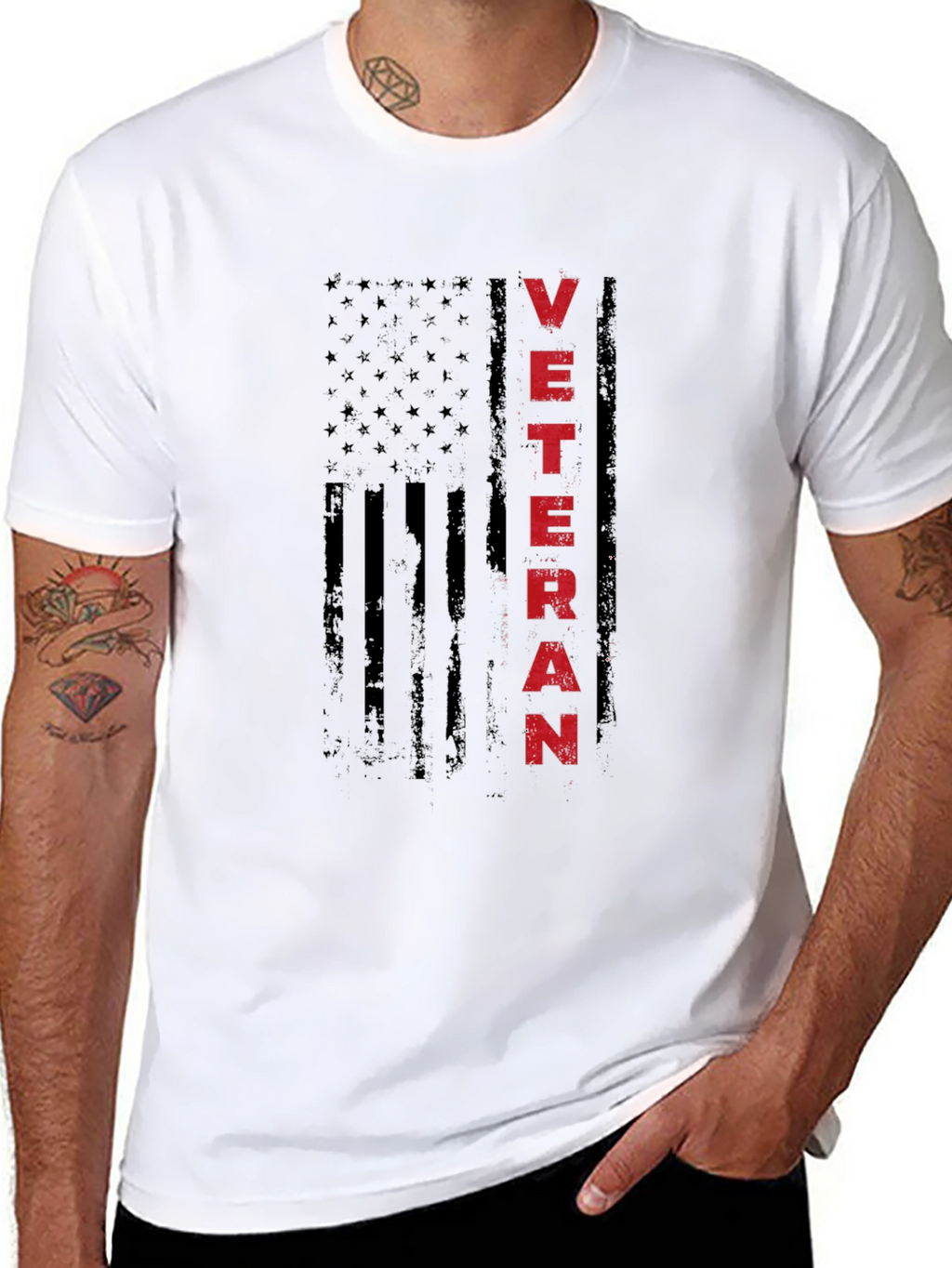 Veteran USA Flag Graphic T-Shirt