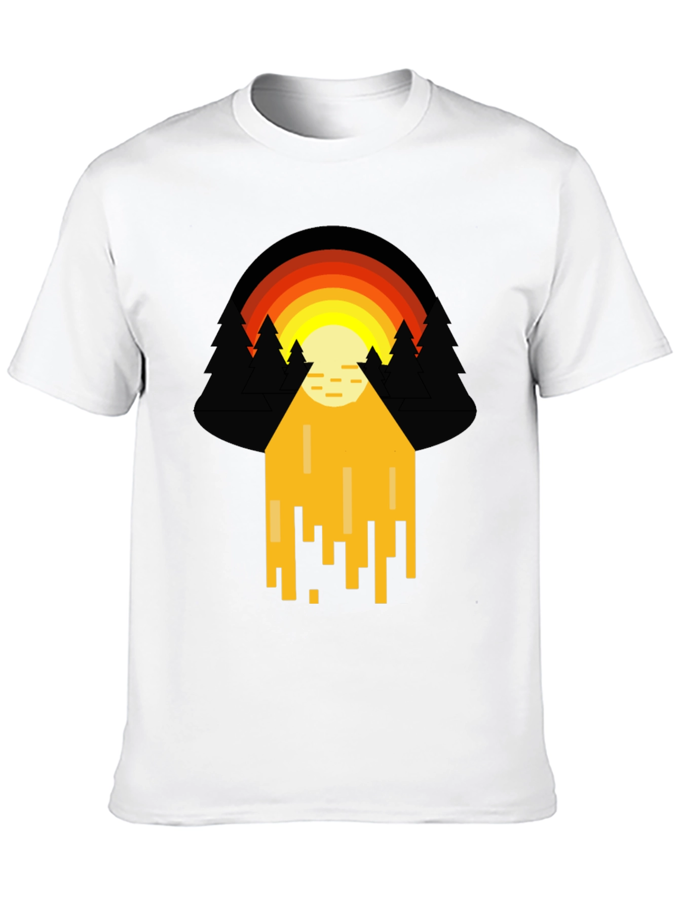 Retro Sunset Graphic Tee - Pixelated Design