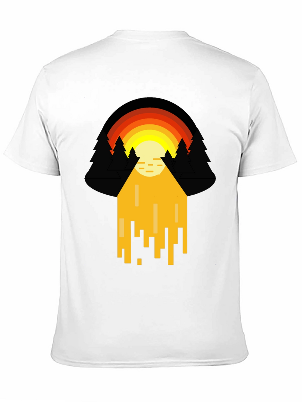 Retro Sunset Graphic Tee - Pixelated Design