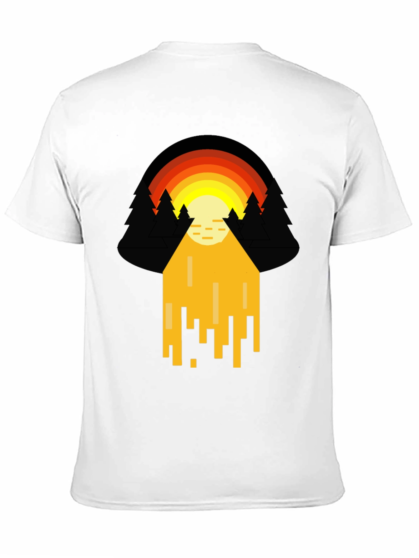 Retro Sunset Graphic Tee - Pixelated Design