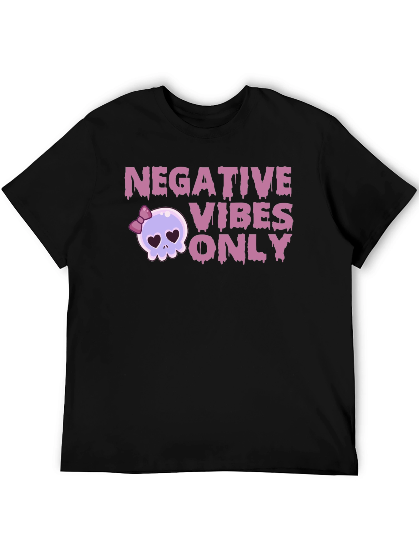 Negative Vibes Only Graphic Tee - Skull Design
