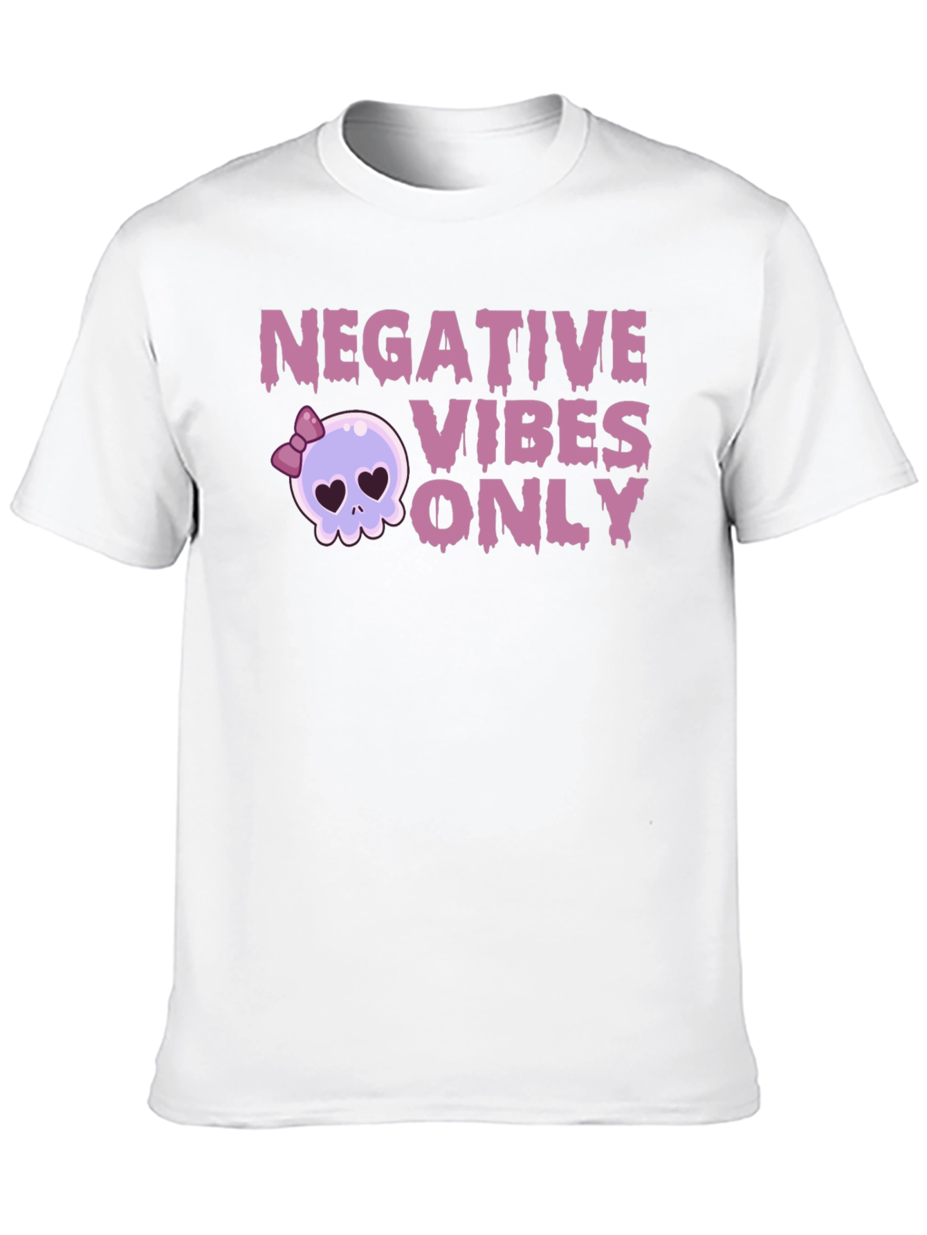 Negative Vibes Only Graphic Tee - Skull Design