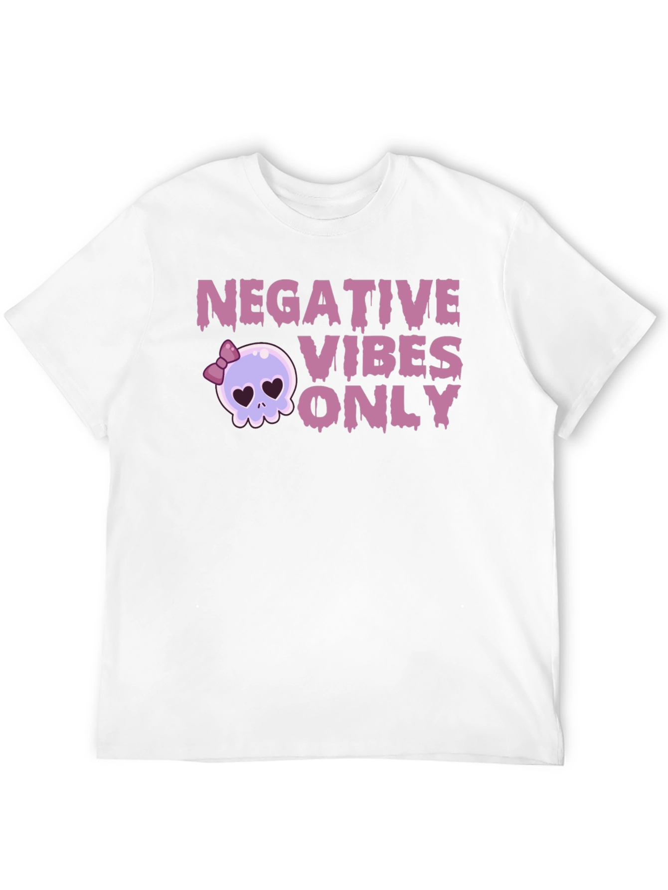 Negative Vibes Only Graphic Tee - Skull Design