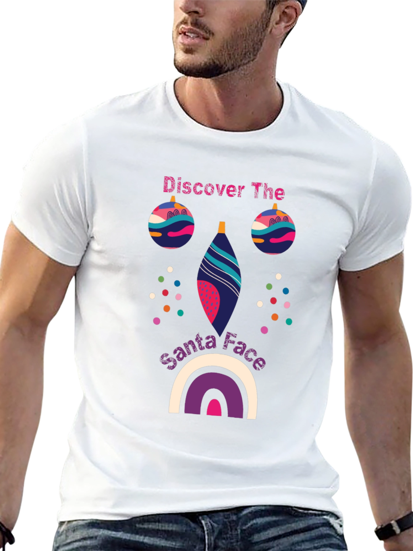 Festive Santa Face Graphic Tee