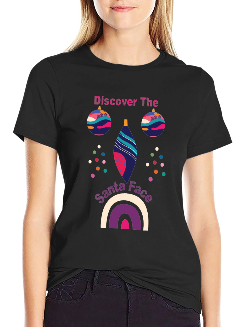 Festive Santa Face Graphic Tee