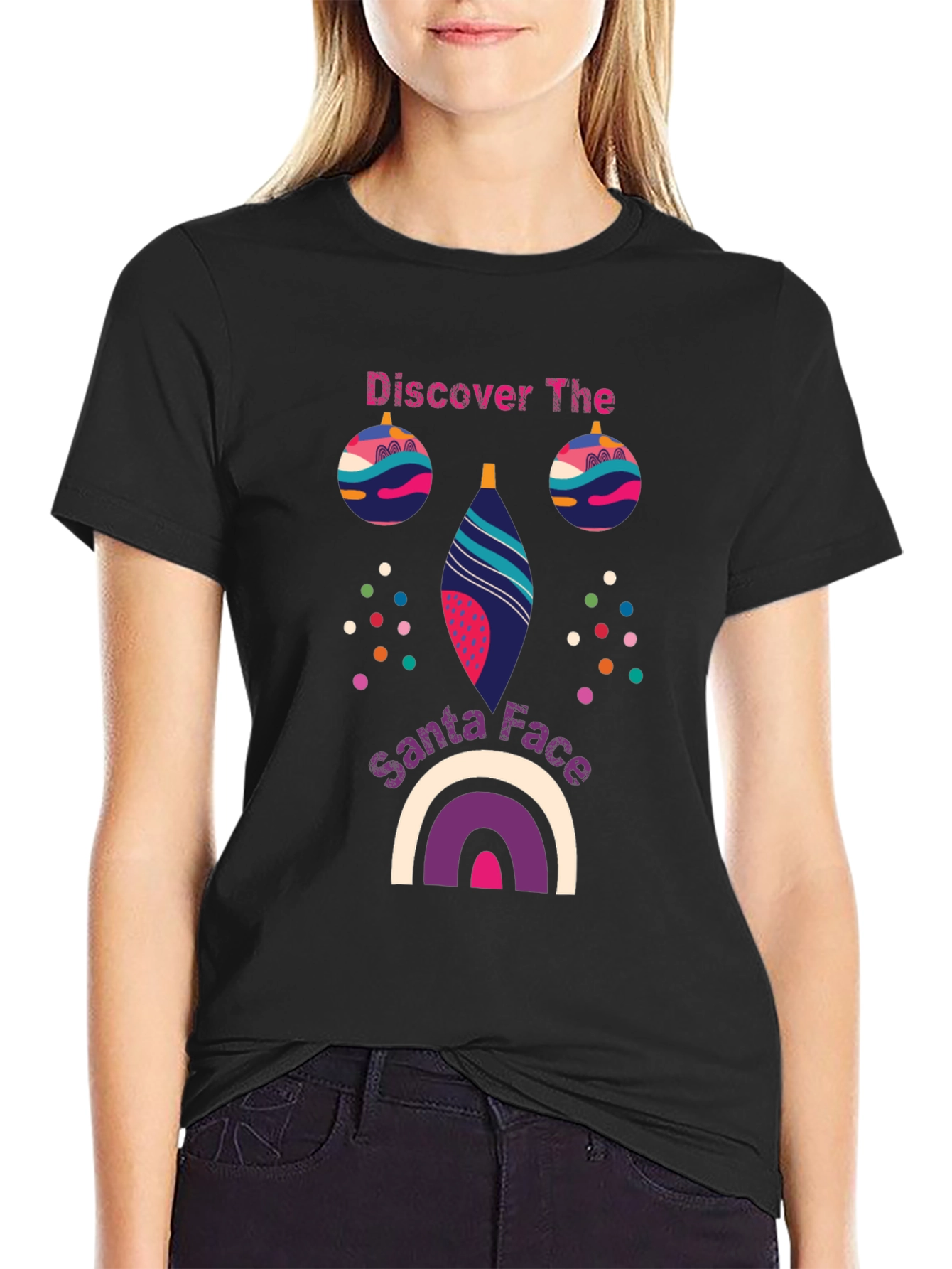 Festive Santa Face Graphic Tee