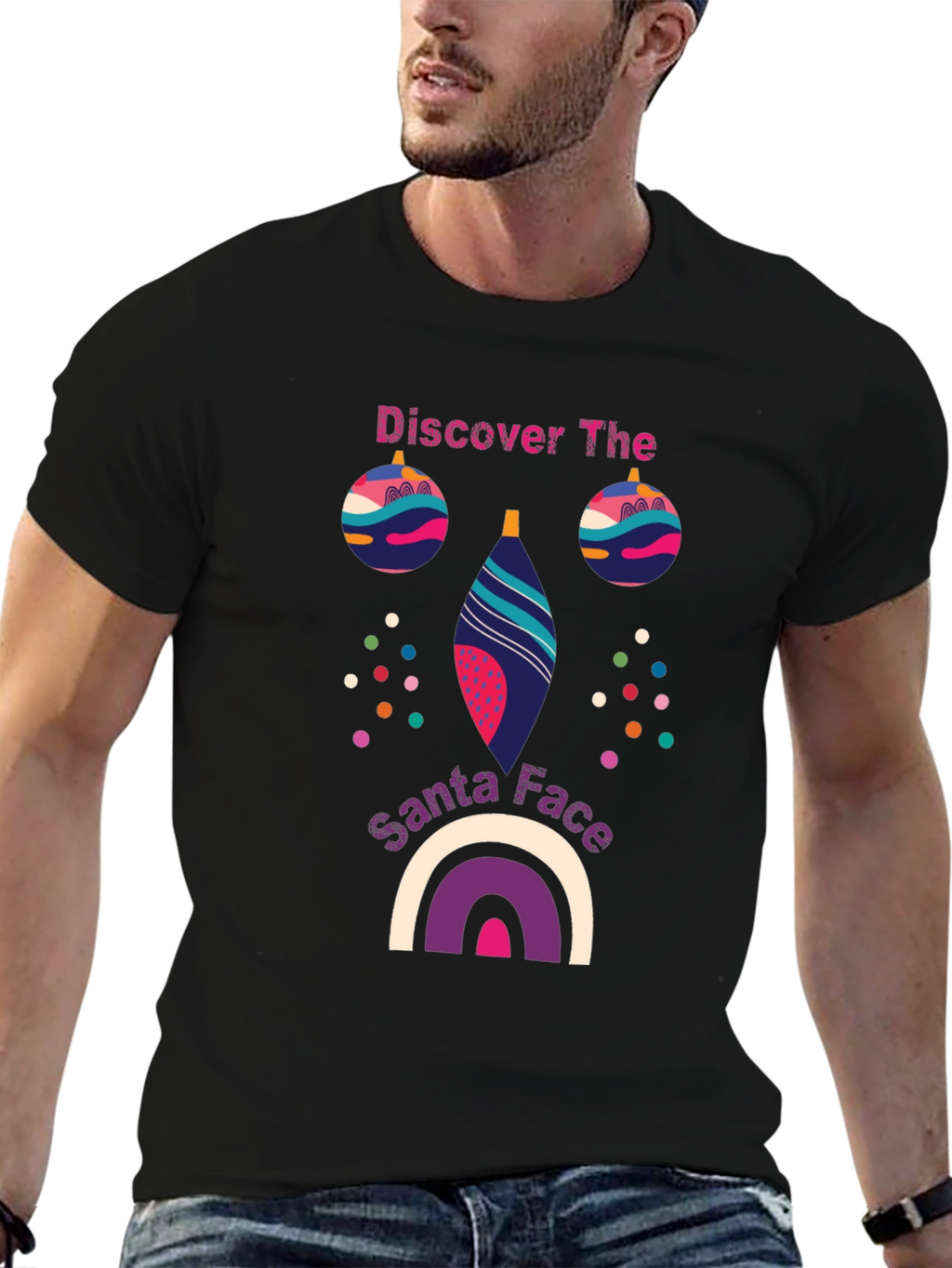 Festive Santa Face Graphic Tee