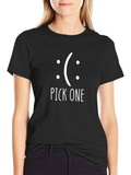 Pick One Graphic Tee - Black Cotton Casual T-Shirt