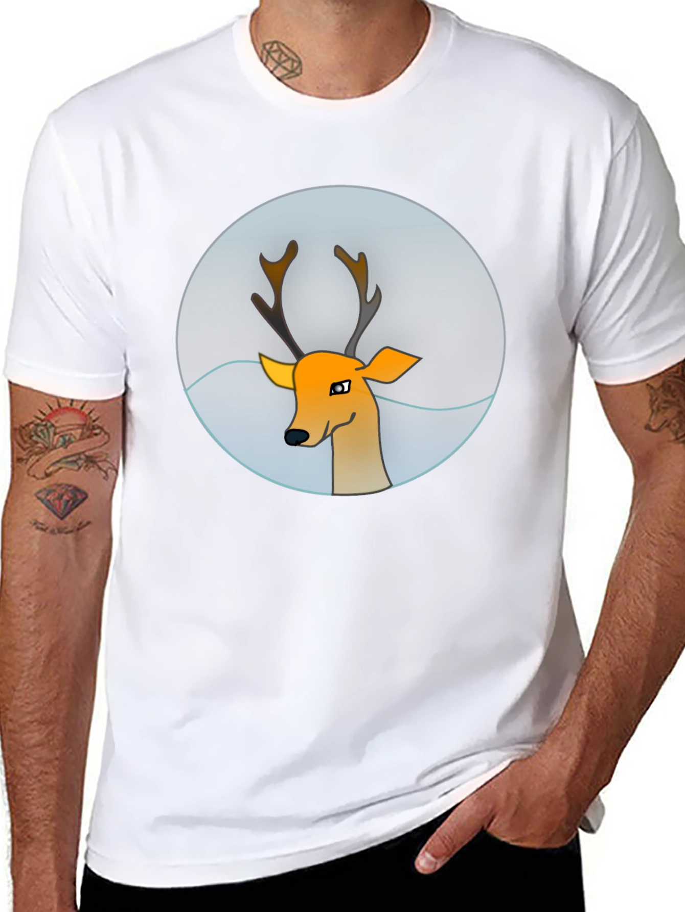 Deer Graphic Tee - Mens Black T-Shirt