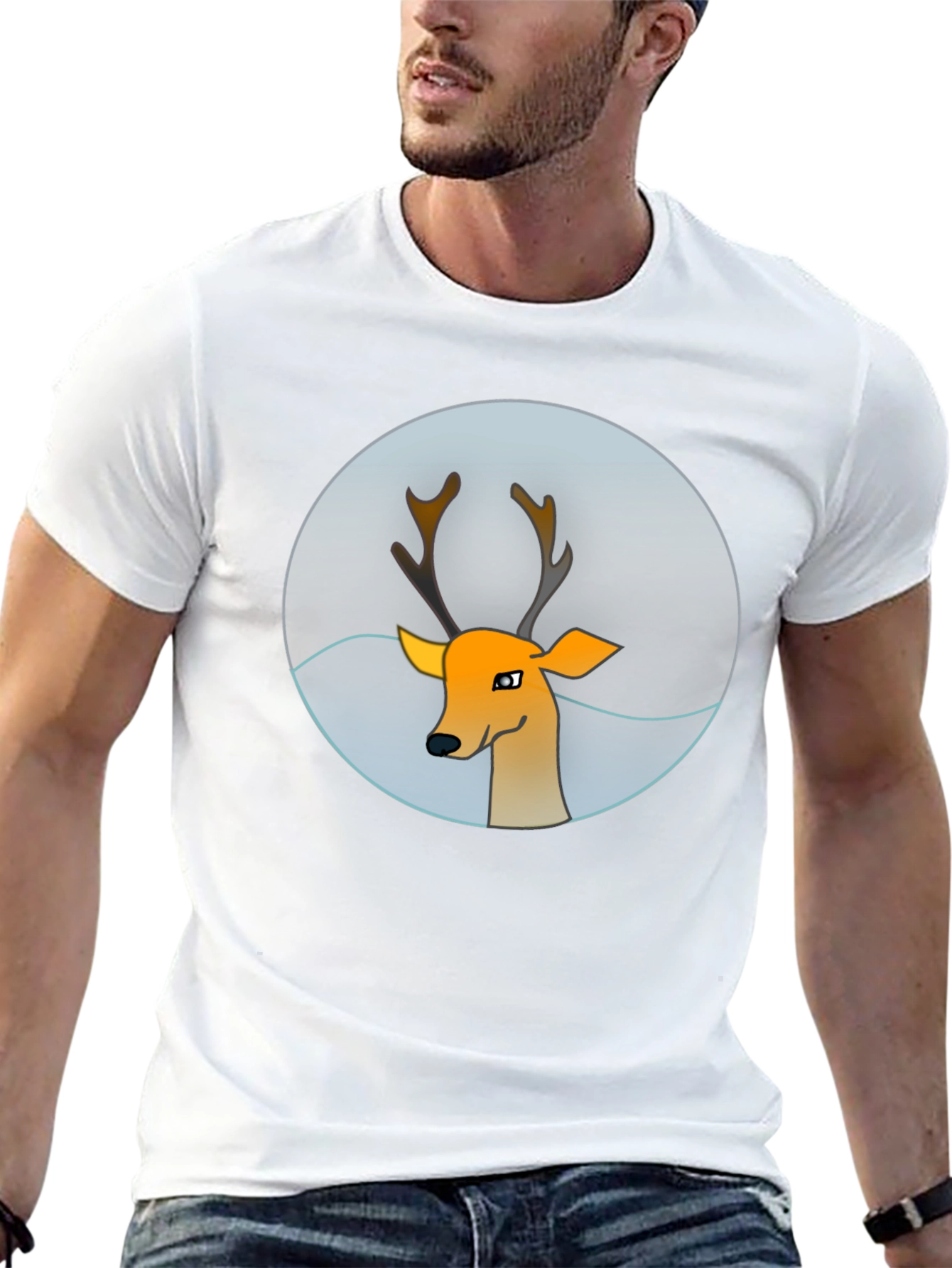 Deer Graphic Tee - Mens Black T-Shirt