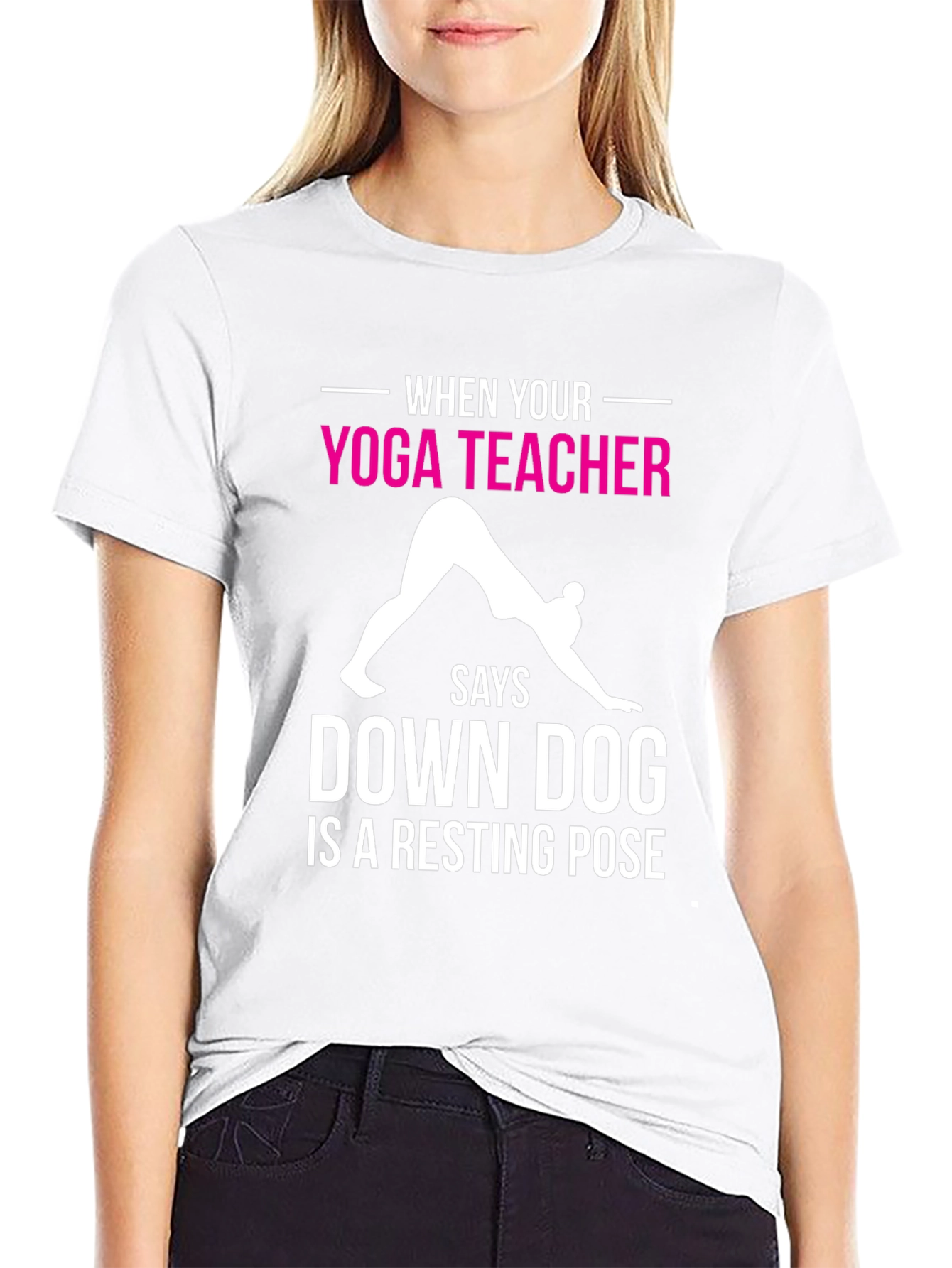 Funny Yoga T-Shirt: Down Dog Resting Pose