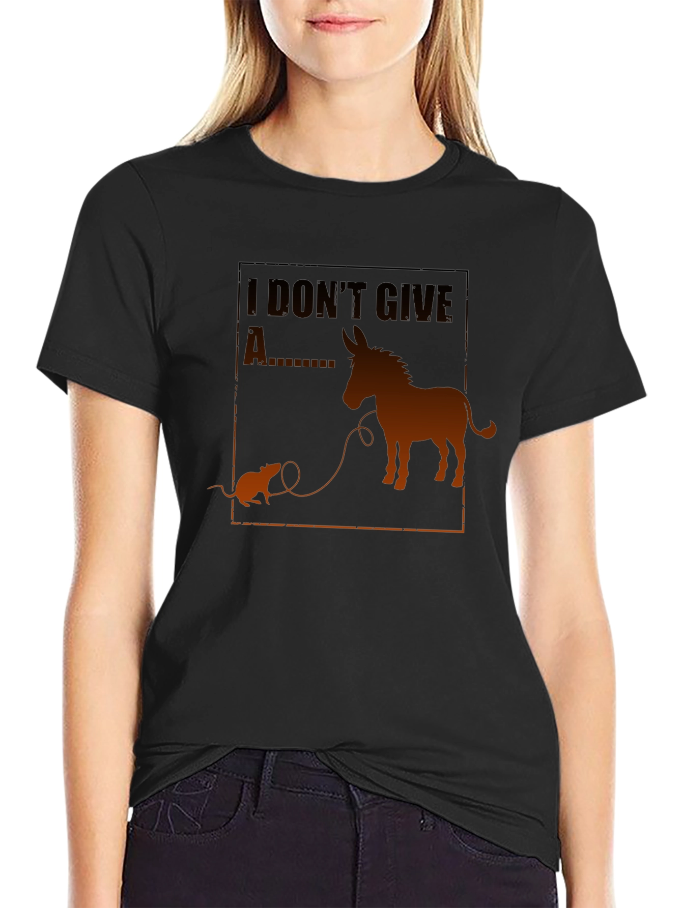 Funny I Dont Give A Rats Ass Graphic Tee