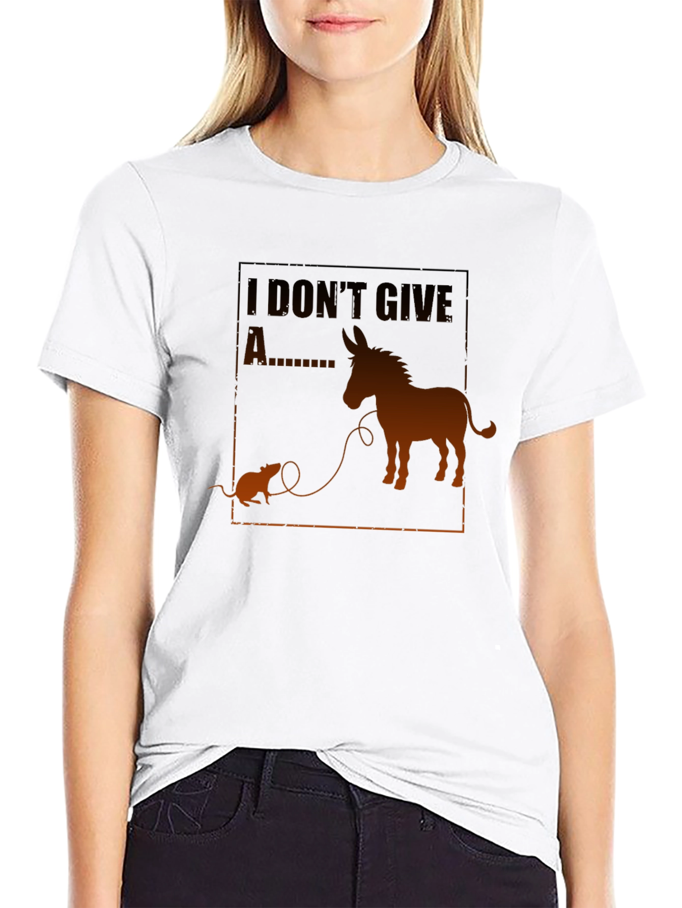 Funny I Dont Give A Rats Ass Graphic Tee