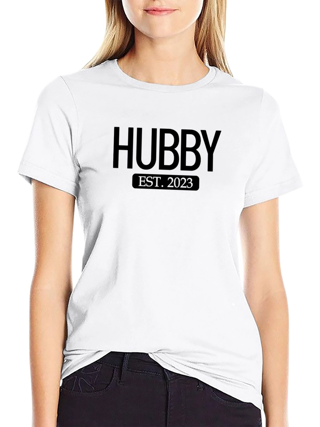 Hubby Est. 2023 Black T-Shirt