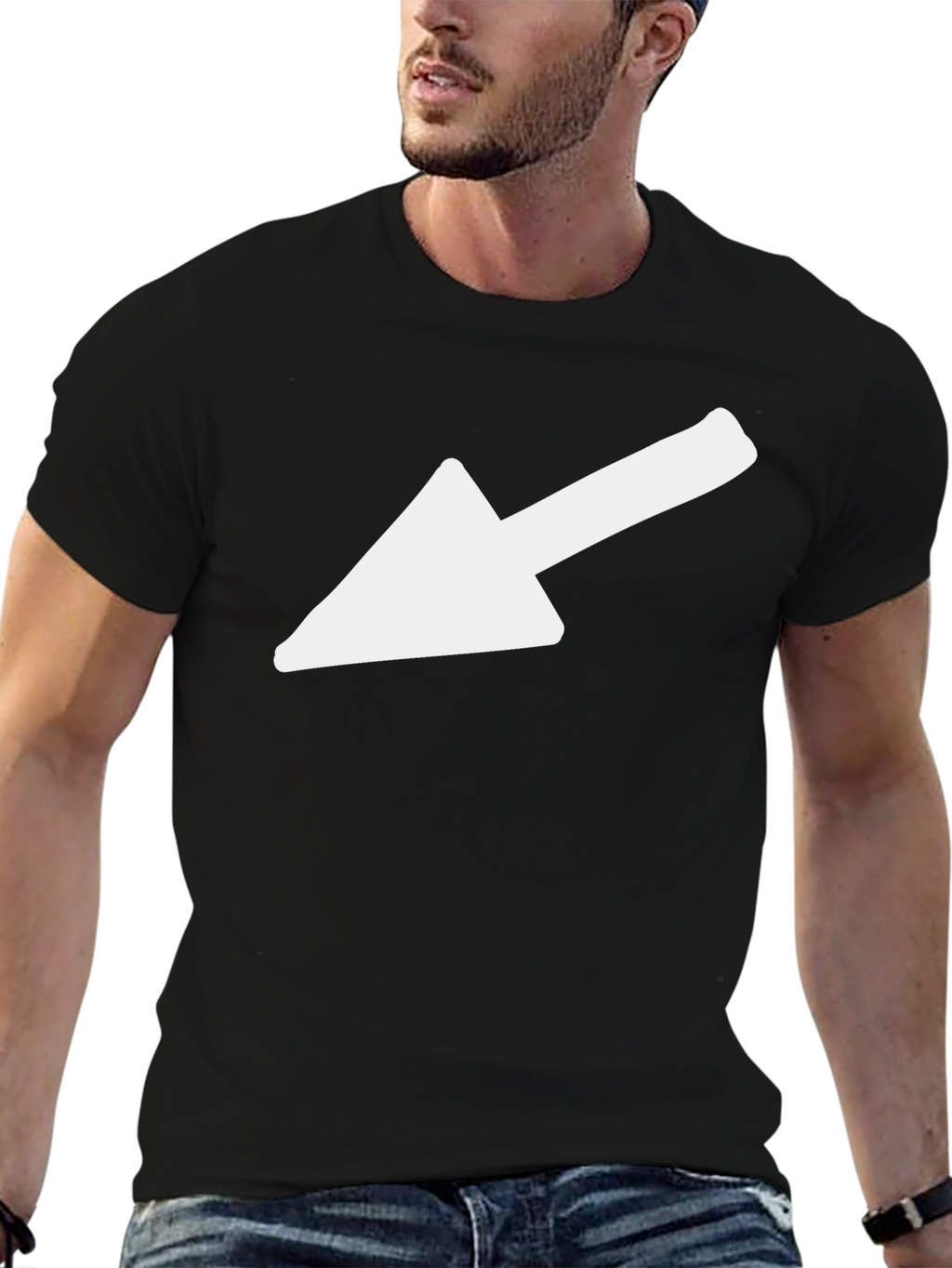 Arrow Graphic Tee - Casual Black T-Shirt