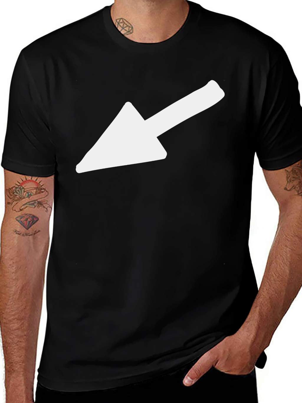 Arrow Graphic Tee - Casual Black T-Shirt