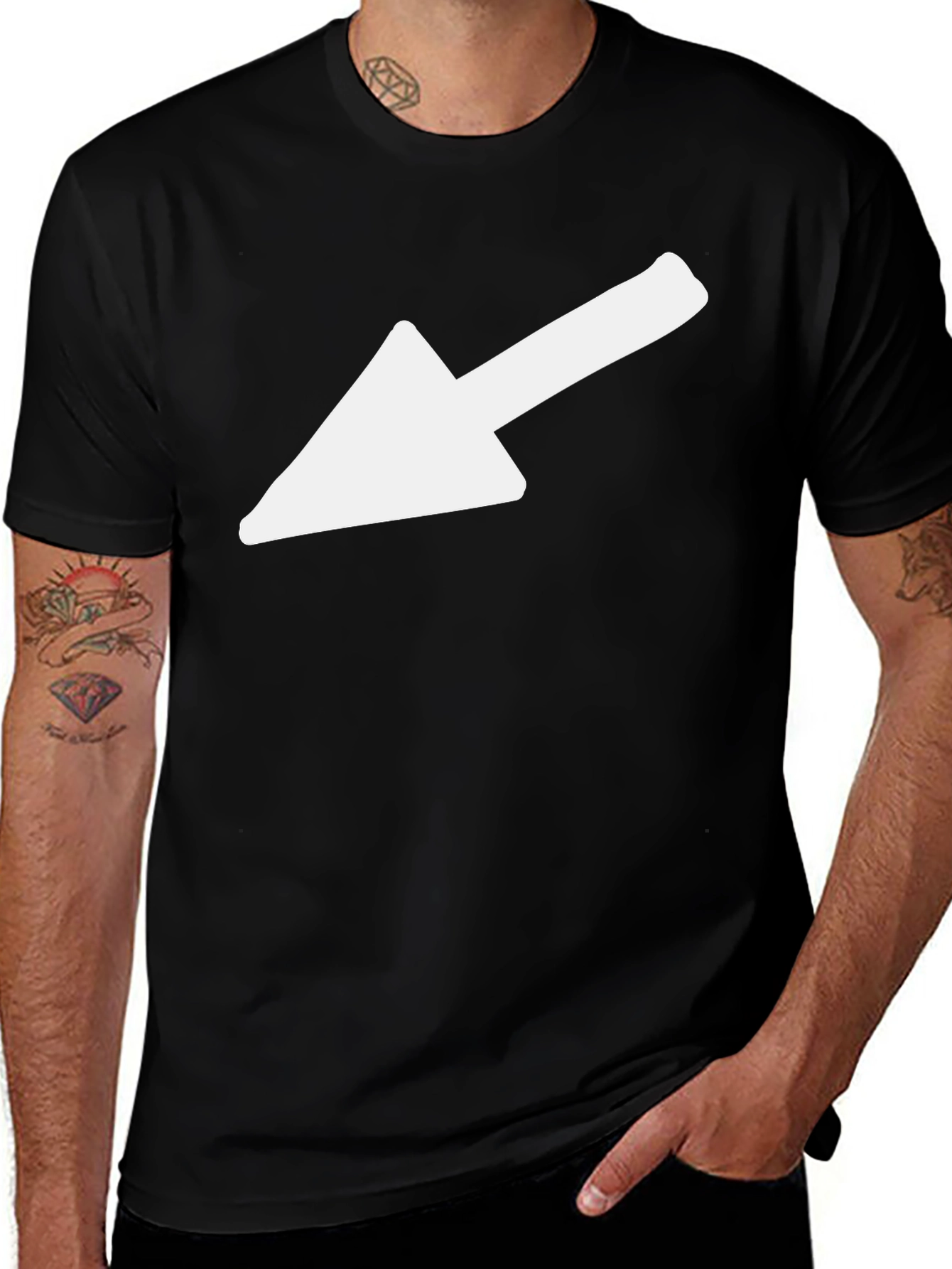 Arrow Graphic Tee - Casual Black T-Shirt