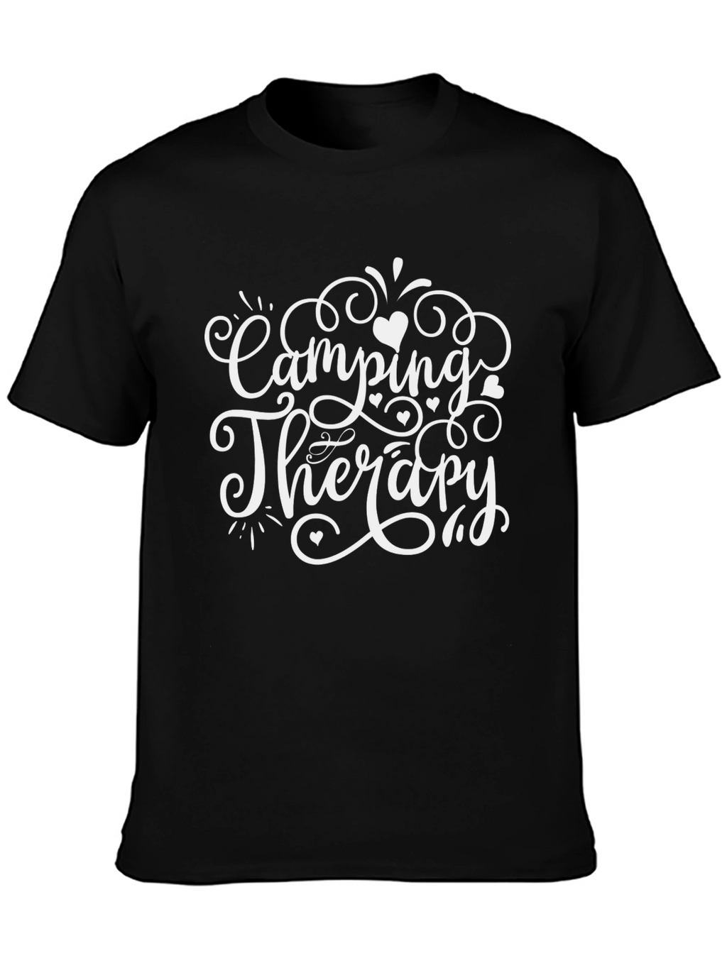 Camping Therapy T-Shirt - Black Graphic Tee