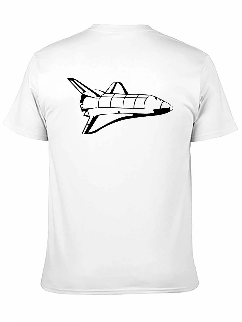 Space Shuttle Graphic Tee - Black Cotton T-Shirt