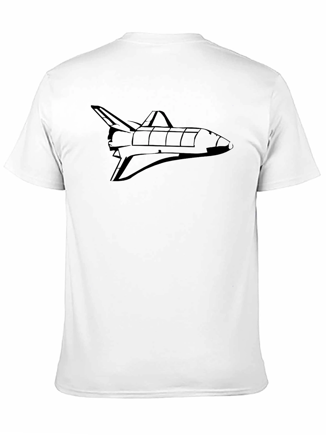 Space Shuttle Graphic Tee - Black Cotton T-Shirt