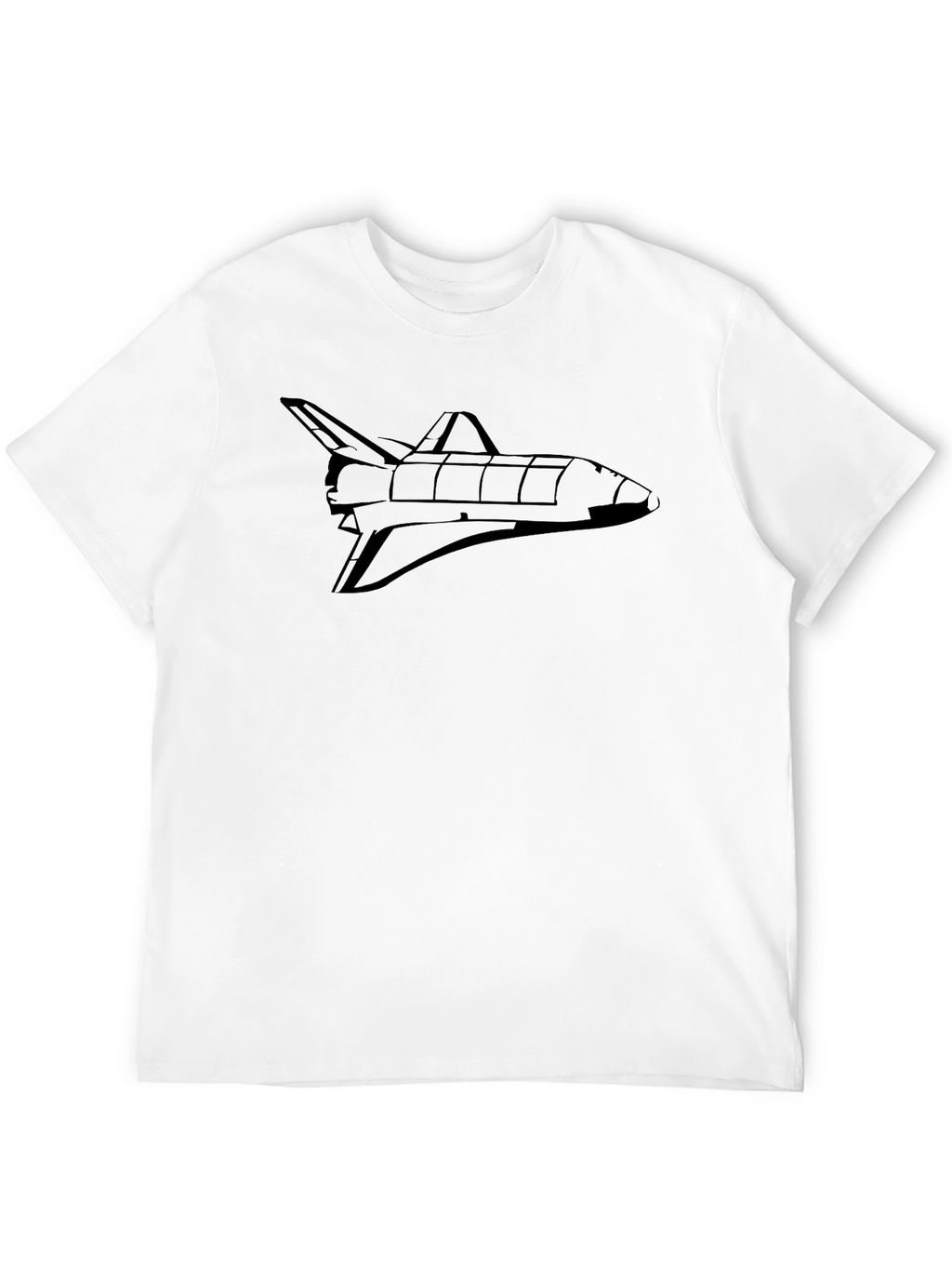 Space Shuttle Graphic Tee - Black Cotton T-Shirt