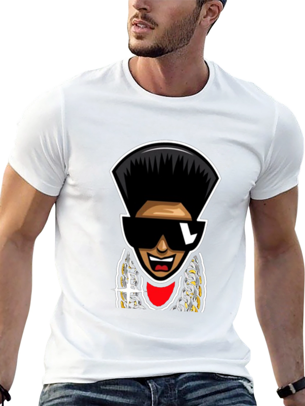 Retro Cartoon Character T-Shirt - Black