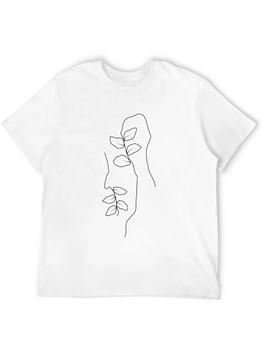 Minimalist Plant Face Black T-Shirt