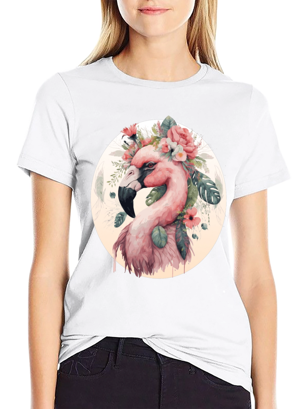 Flamingo Floral T-Shirt - Stylish Graphic Tee