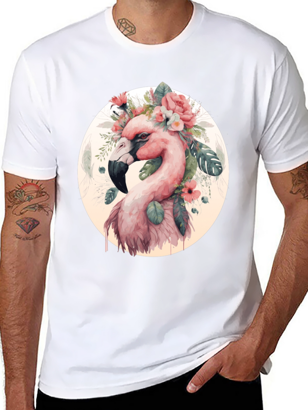 Flamingo Floral T-Shirt - Stylish Graphic Tee
