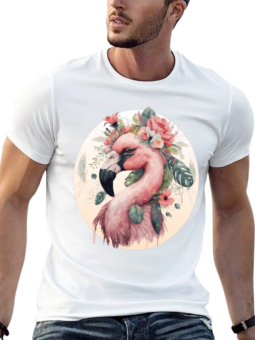 Flamingo Floral T-Shirt - Stylish Graphic Tee